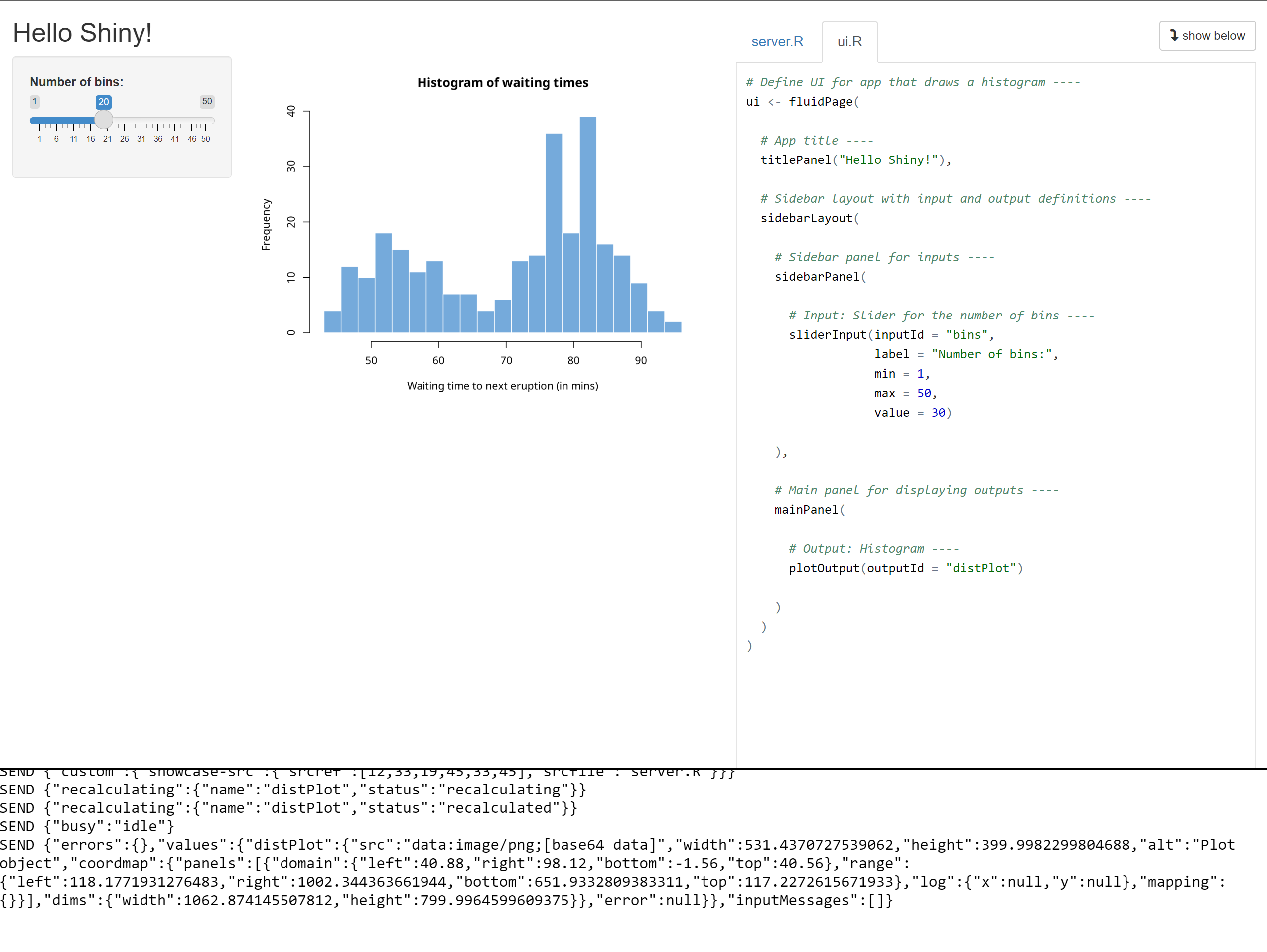 Screenshot of RStudio showing code