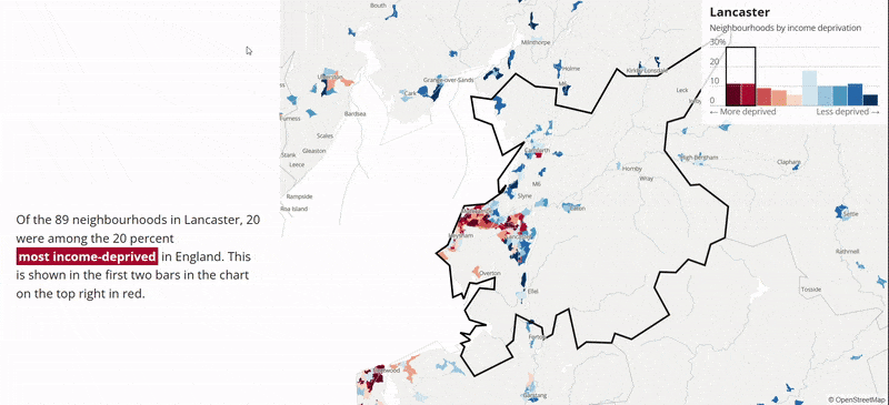 Screen recording of charts of Lancaster